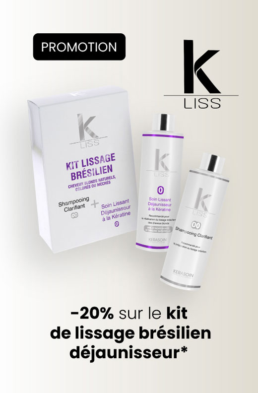 Profitez de 20% de remise sur le kit de lissage brésilien pour cheveux blonds froids naturels ou colorés !