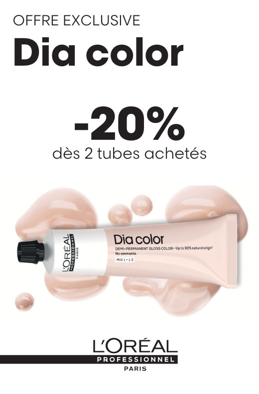 En novembre profitez de 20% de remise pour 2 tubes de coloration Dia Color achetés !